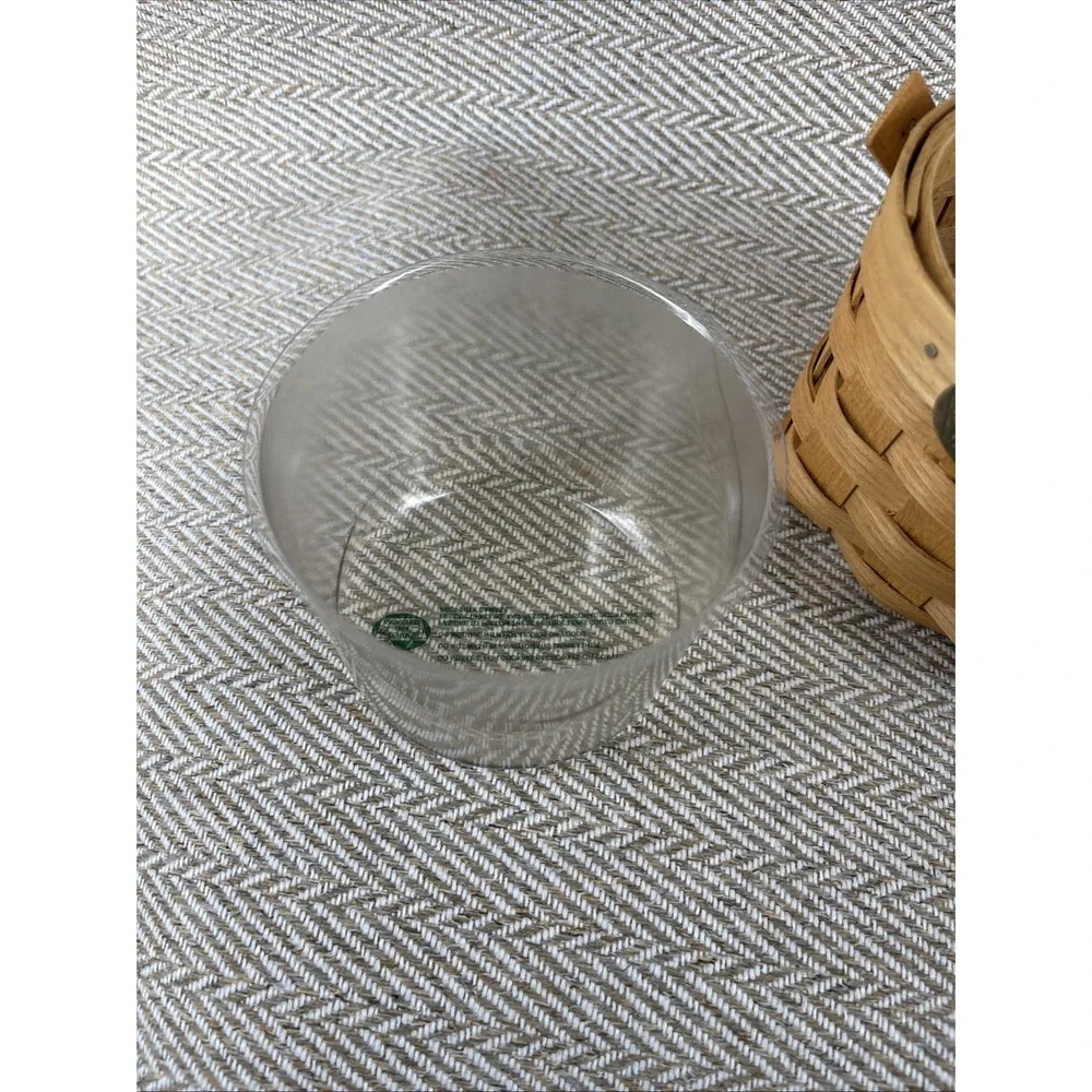 Peterboro Basket Co 5" Round Basket with Swing Handle and Toile Lid Protector - Picture 8 of 10